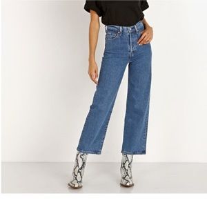 Levi Strauss Premium Ribcage Straight Button-Fly Capital E Jeans